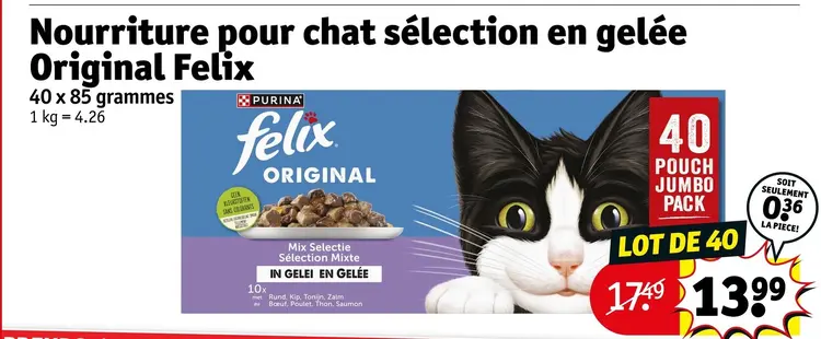 Offre: Nourriture pour chat sélection en gelée Original Felix