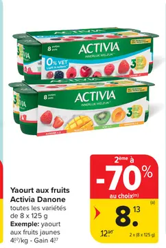 Offre: Yaourt aux fruits Activia Danone
