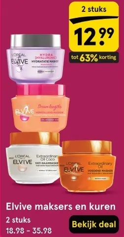 Aanbieding: Elvive maksers en kuren