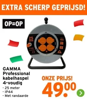 Aanbieding: Professional kabelhaspel 4-voudig