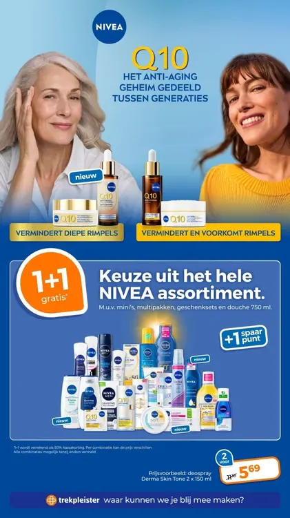 Aanbieding: Nivea assortiment zoals: Deospray Derma Skin Tone