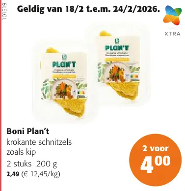 Promotie: krokante schnitzels zoals kip