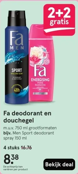 Aanbieding: Fa deodorant en douchegel