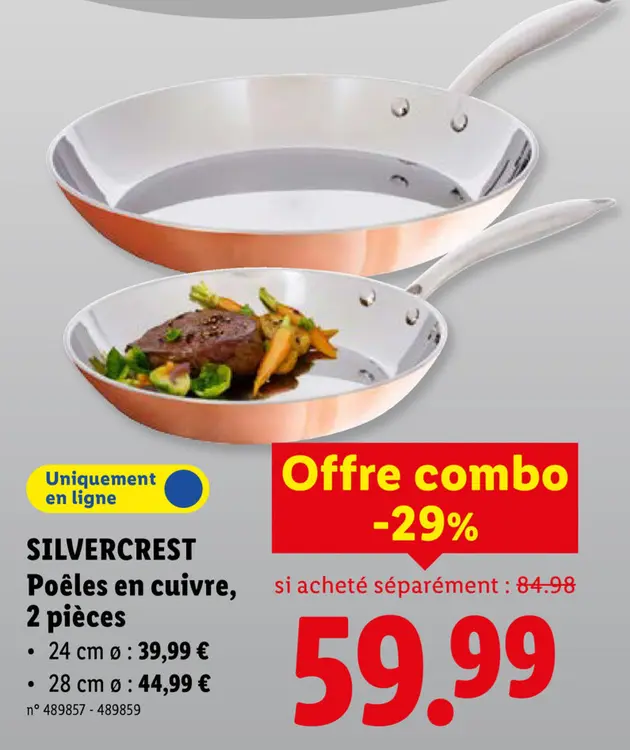 Offre: Poêles en cuivre