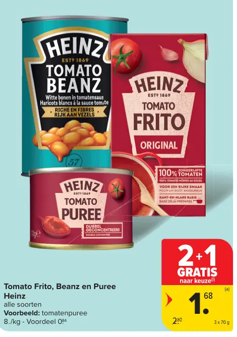 Promotie: Tomato Frito, Beanz en Puree