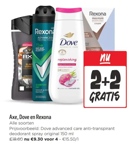 Aanbieding: Axe, Dove en Rexona