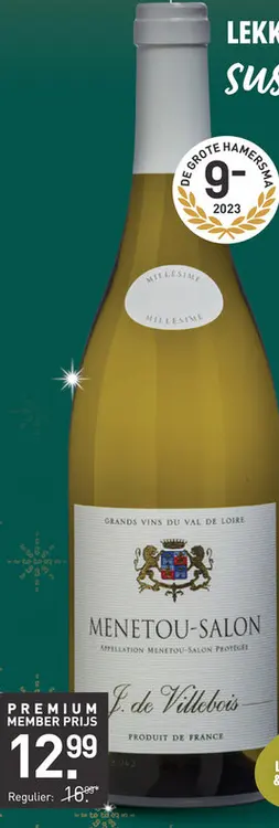 Aanbieding: J. de Villebois Menetou-Salon 75CL