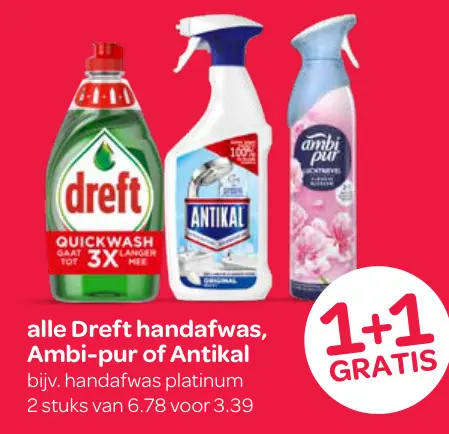 Aanbieding: Dreft handafwas, Ambi-pur of Antikal