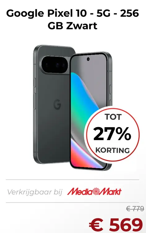 Aanbieding: Pixel 10 - 5G - 256 GB Zwart