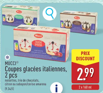 Offre: Coupes glacées italiennes