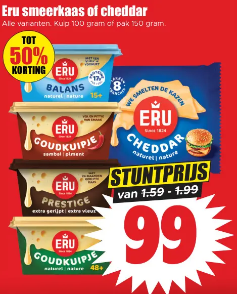 Aanbieding: Smeerkaas of cheddar