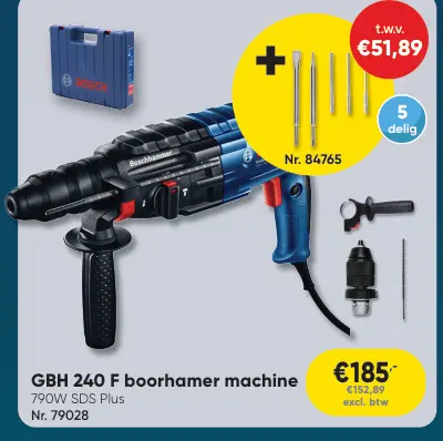 Promotie: GBH 240 F boorhamer machine