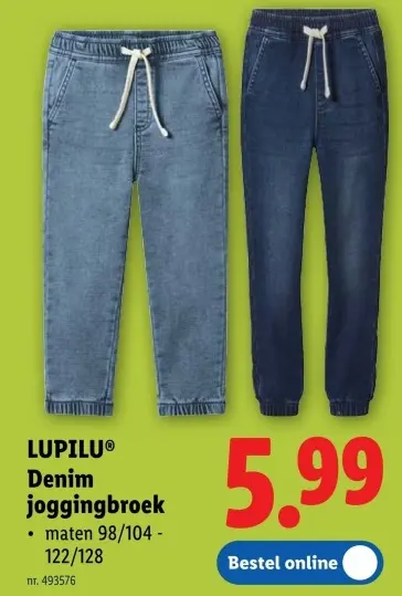 Promotie: Denim joggingbroek