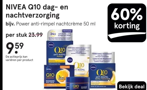 Aanbieding: NIVEA Q10 dag- en nachtverzorging