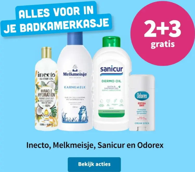 Aanbieding: Inecto, Melkmeisje, Sanicur en Odorex