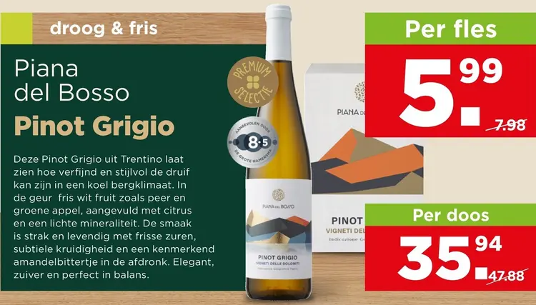 Aanbieding: Piana del Bosso Pinot Grigio