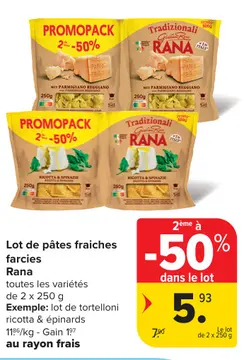Offre: Lot de pâtes fraiches farcies