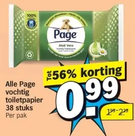 Aanbieding: Page vochtig toiletpapier