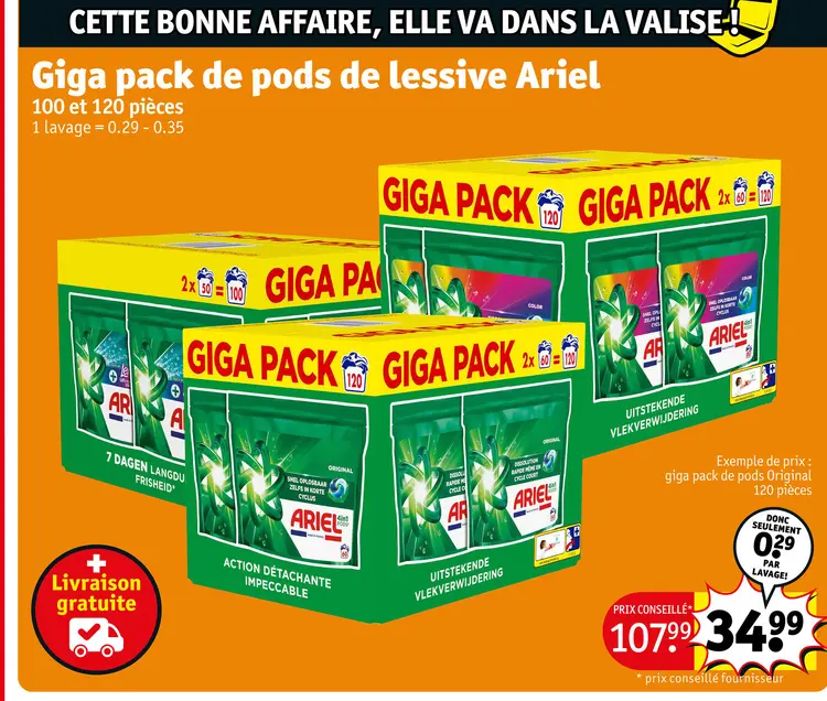 Offre: Giga pack de pods de lessive