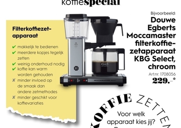 Aanbieding: Douwe Egberts Moccamaster filterkoffie-zetapp