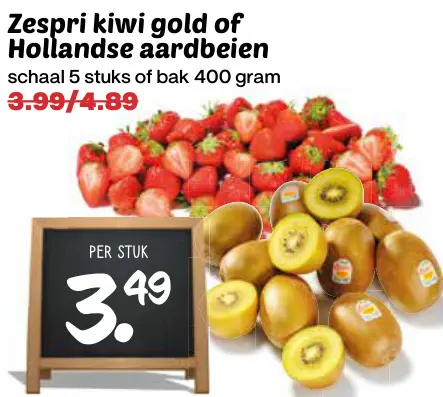 Aanbieding: Kiwi gold of Hollandse aardbeien