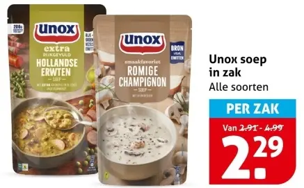 Aanbieding: soep in zak