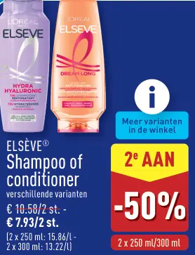 Promotie: Elsève Shampoo of conditioner