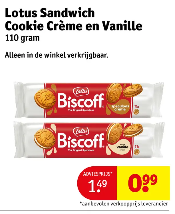 Aanbieding: Sandwich Cookie Crème en Vanille