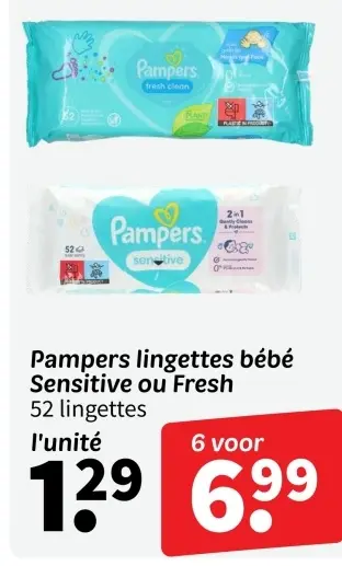 Offre: lingettes bébé Sensitive ou Fresh
