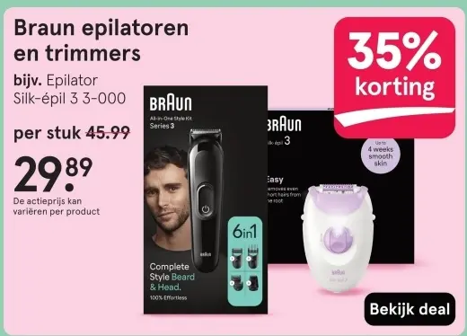 Aanbieding: Braun epilatoren en trimmers