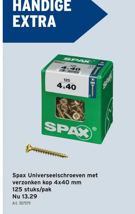 Promotie: Universeelschroeven met verzonken kop 4x40 mm