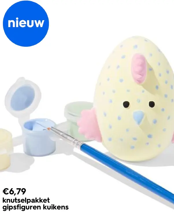 Promotie: knutselpakket gipsfiguren kuikens