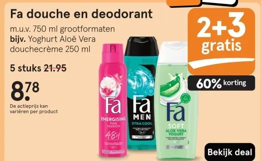 Aanbieding: Fa douche en deodorant