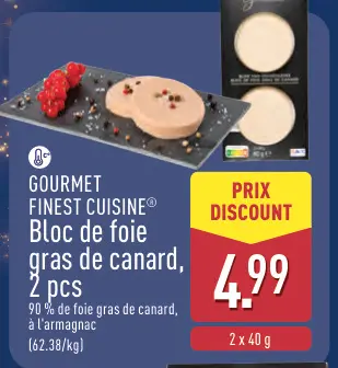 Offre: GOURMET FINEST CUISINE® Bloc de foie gras de canard