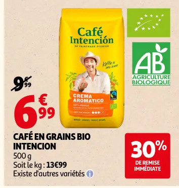 Offre: Café en grains bio