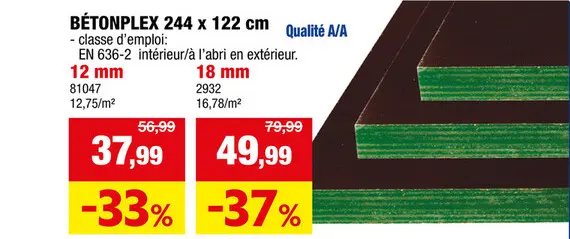 Offre: Bétonplex 244x122 cm 18mm