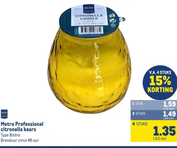 Aanbieding: Metro Professional citronella kaars