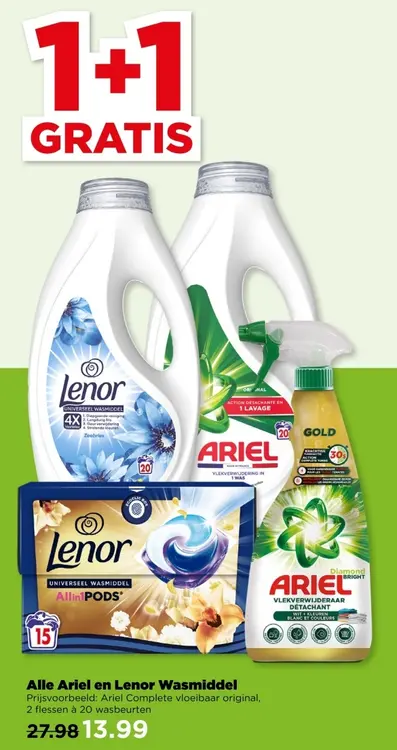 Aanbieding: Alle Ariel en Lenor Wasmiddel
