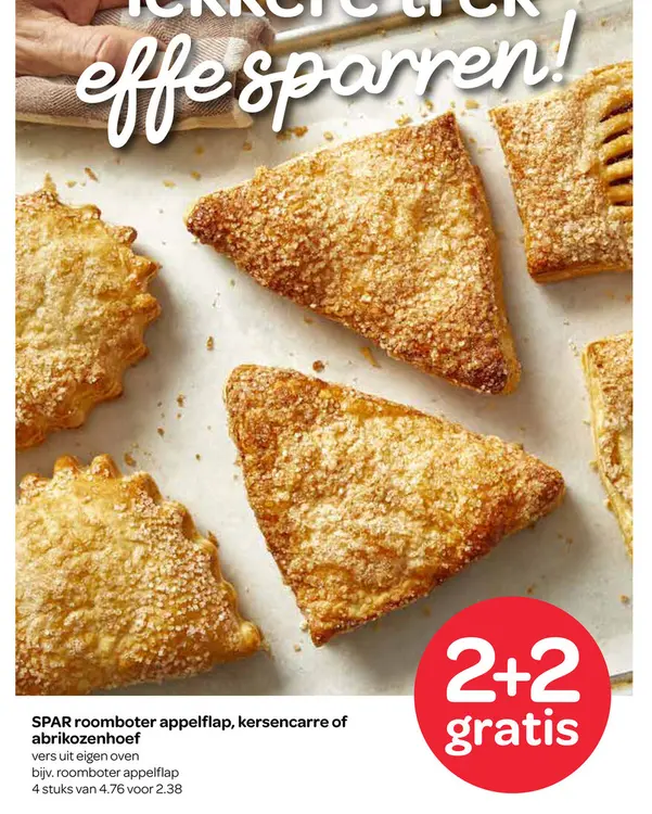 Aanbieding: roomboter appelflap, kersencarre of abrikozen