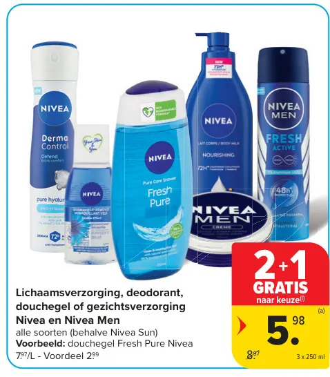 Offre: Soins corporels, déodorants, gels douche ou soins du visage Nivea et Nivea Men