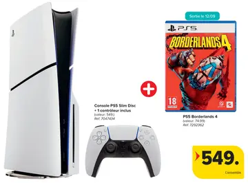 Offre: Console PS5 Slim Disc + 1 contróleur + PS5 Borderlands 4