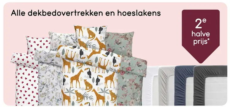 Aanbieding: Alle dekbedovertrekken en hoeslakens