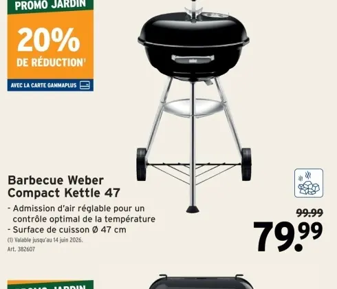 Offre: Barbecue Weber Compact Kettle 47