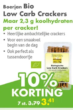 Aanbieding: Boerjan Bio Low Carb Crackers