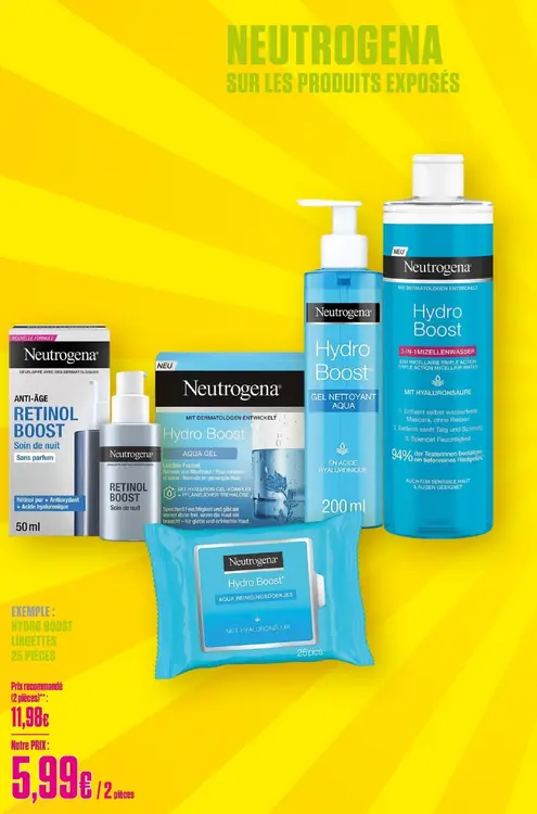 Offre: Neutrogena Hydro Boost Lingettes