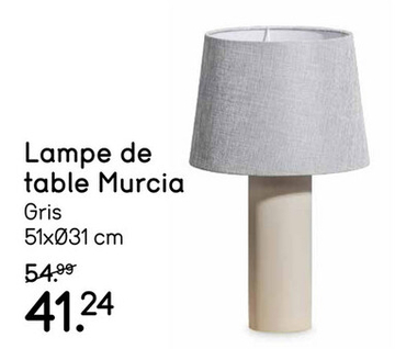 Offre: Lampe de table Murcia E27 - béton gris - 51xØ31 cm