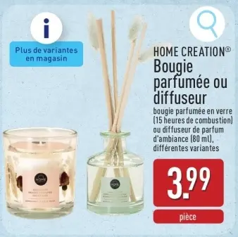 Offre: Bougie parfumée ou diffuseur