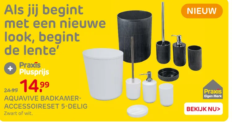 Aanbieding: Aquavive badkamer-accessoireset 5-delig