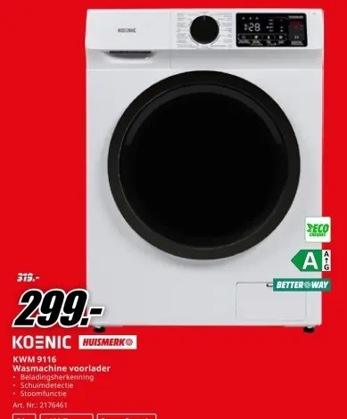 Promotie: KWM 9116 Wasmachine voorlader
