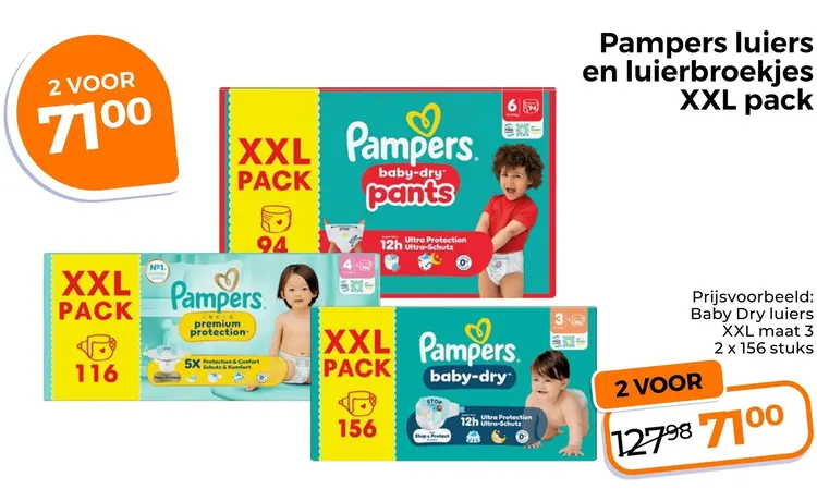 Aanbieding: Luiers en luierbroekjes XXL pack